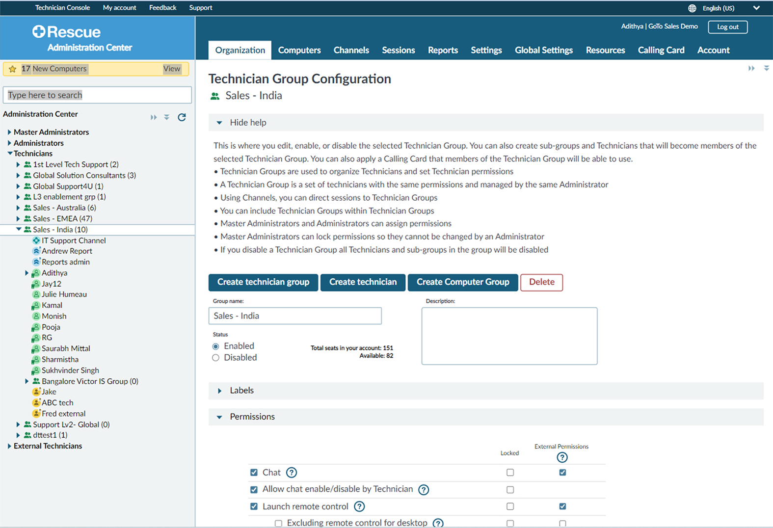screenshot of LogMeIn Rescue